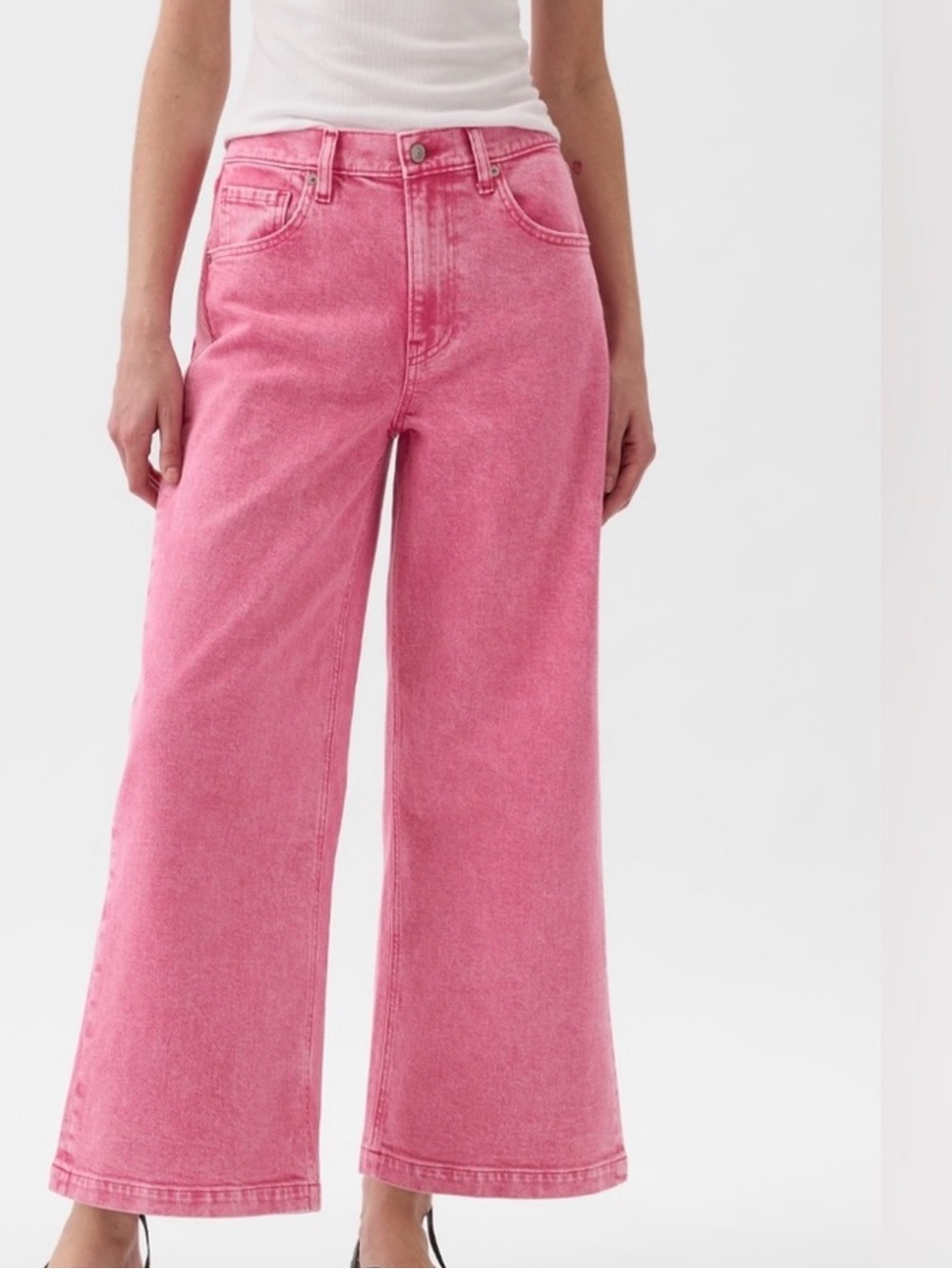 GAP Pink High Rise Stride Ankle Jeans, 14